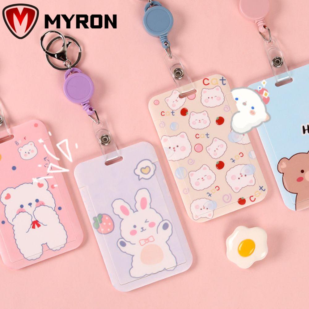 Dây đeo thẻ tên có thể thu rút họa tiết hoạt hình dễ thương đa chức năng cho nam và nữ
