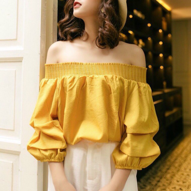 [ Hàng có sẵn]_ ÁO TRỄ VAI TAY BÈO BUỘC NƠ SAU KÈM ẢNH THẬT