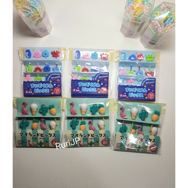 Nĩa/xiên ăn trái cây Nhật Bản, dùng ăn bánh, mứt, trang trí cơm bento