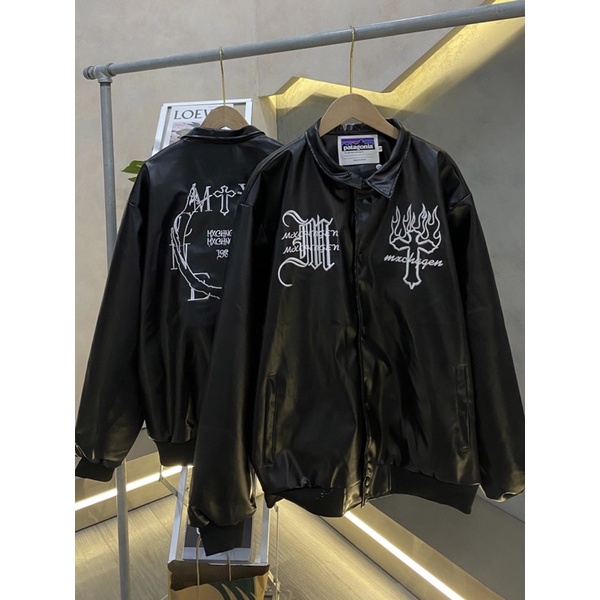 ÁO KHOÁC BOMBER FULL DA CHỮ THẬP