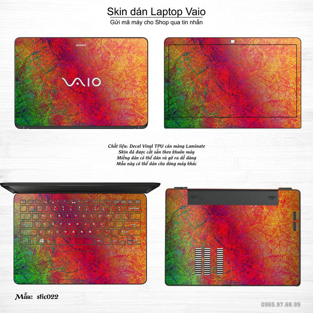 Skin dán Laptop Sony Vaio in hình Hoa văn sticker nhiều mẫu 4 (inbox mã máy cho Shop)