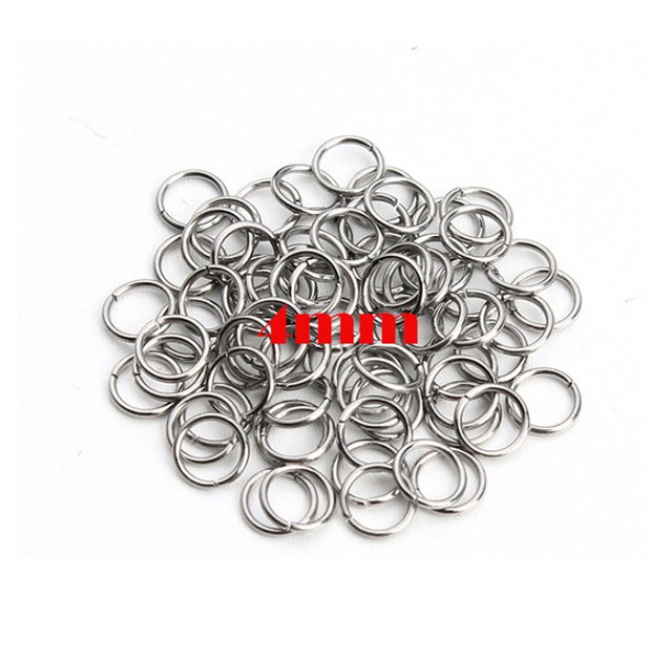 Bộ 200 vòng kim loại làm đồ trang sức thủ công 3/4/5/6/8/10/12mm