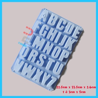 HCM - Khuôn silicon 33cm 26 chữ cái to đổ socola râu câu pudding làm sáp nến