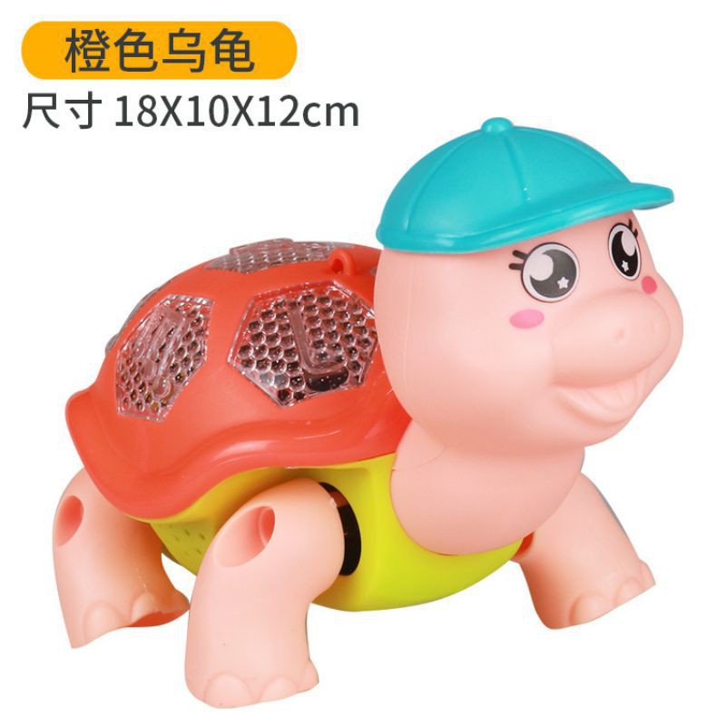 Đồ Chơi Rùa Con Dắt Đi Chơi Cua Pin Đi Dạo Có Đèn Nhấp Nháy Và Phát Nhạc
