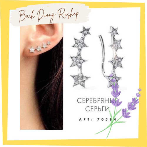 [SĂN SALE] Khuyên vành tai bạc Sunlight Nga cá tính - Bachduongrushop