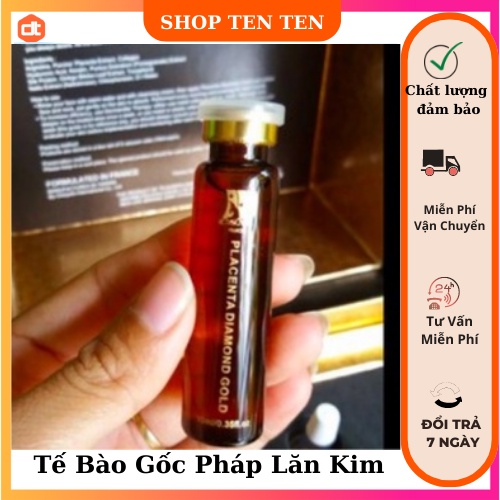 Ống Tế Bào Gốc Pháp Placenta Diamond Gold Phục hồi sau lăn kim Da săn chắc trẻ hơn 10ml