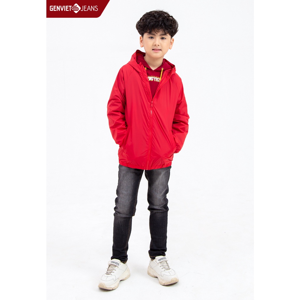 Áo Khoác Gió Bé Trai Genviet Jeans Kids 2 Lớp Trẻ Em Cản Nước Cản Gió K7123G1386