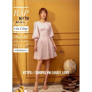 R170 Rập giấy cắt may váy tay bồng(xs-xxxl)