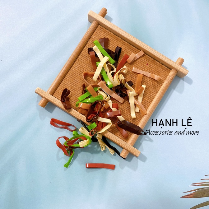Set 100 sợi thun cột tóc đủ màu xinh xắn tiện dụng chất liệu tốt phụ kiện không thể thiếu của các bạn nữ