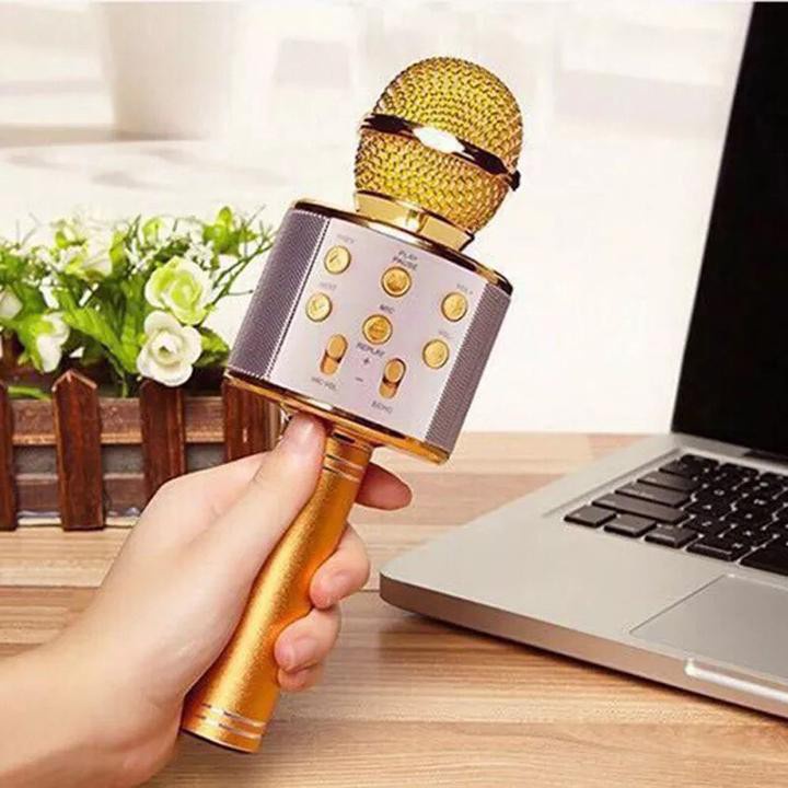 Micro Không Dây BLUETOOTH Tiện Dụng Chất Lượng Cao WS-858 ĐA NĂNG 6 TRONG 1 HÁT KARAOKE