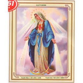 Tranh đính đá ĐỨC MẸ BAN ƠN (77218)64×50cm chưa đính.