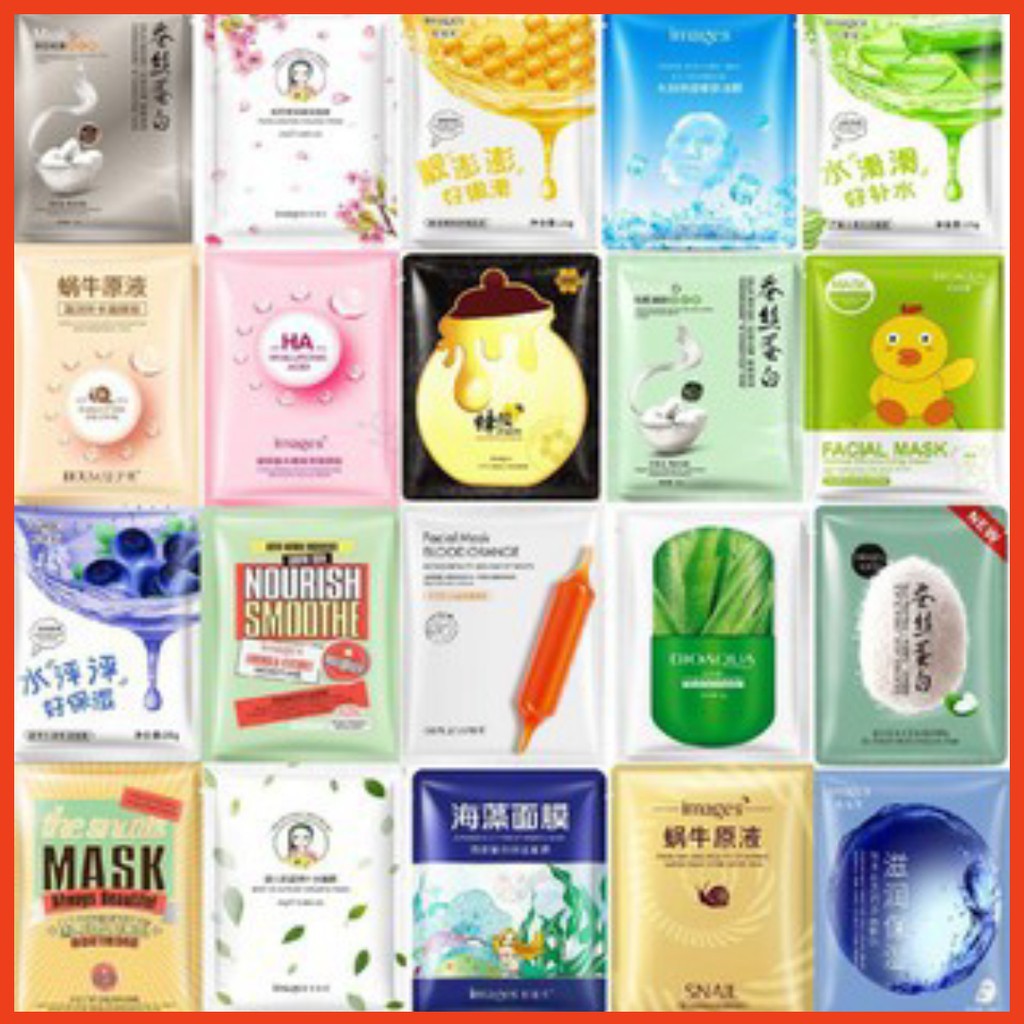 COMBO 50 MIX Nhiều Loại Mặt Nạ Dưỡng Da Thải Độc Cao Cấp Bioaqua, One Sping, Images, Rorec mask Hàng Nội Địa Trung [HOT]