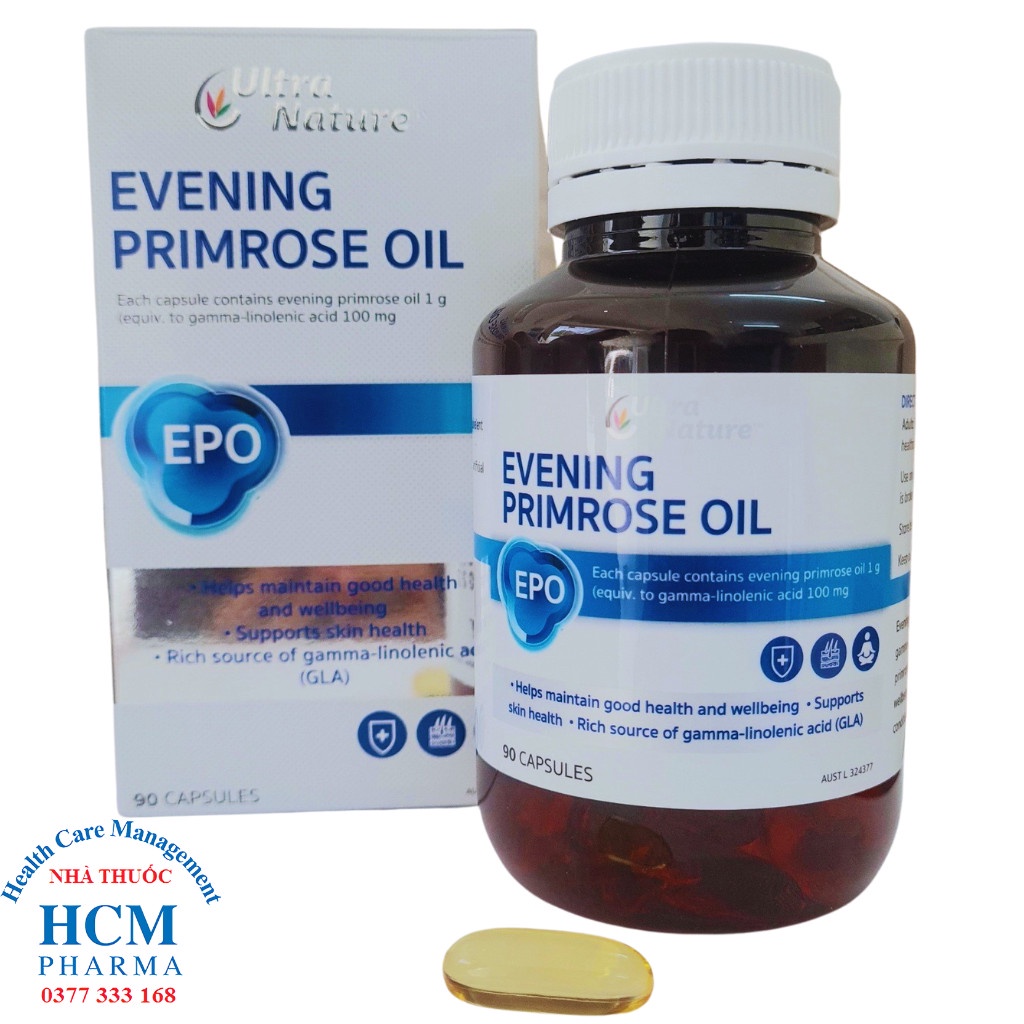 Tinh dầu hoa anh thảo Evening Primrose Oil Ultra Nature nhập khẩu Úc - lọ 60 viên ALC04
