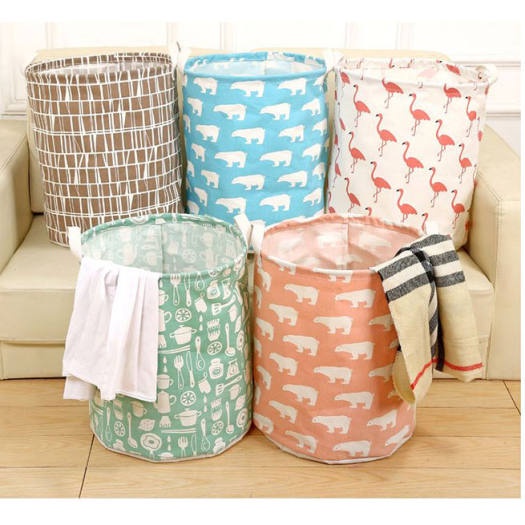 Sọt vải đựng quần áo, giỏ đựng đồ chơi, túi đựng chăn màn, đồ xếp gọn VIngate loại LỚN 40 X 30 - giao màu ngẫu nhiên