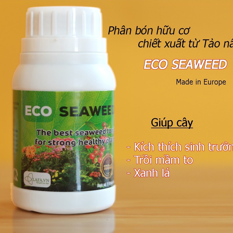 phân bón hữu cơ Eco Seaweed cho hoa hồng, hoa lan, rau ăn lá, cây ăn trái, cây suy dinh dưỡng giúp cây bung trồi nảy lộc