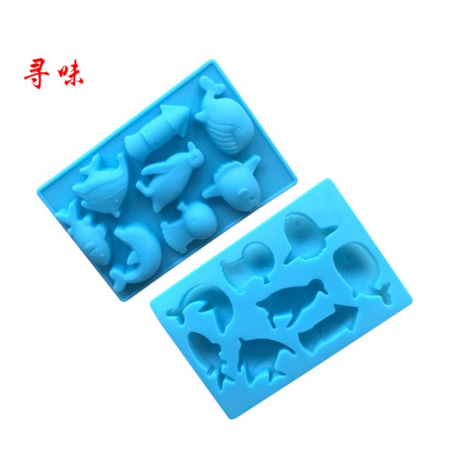 Khuôn Thạch Silicone động vật Vĩ Cá Heo Mực Chim Cánh Cụt