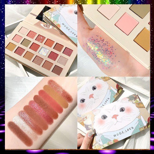 [ Phấn Mắt ] Phấn Mắt Mèo 18 Ô Siêu Lì Kèm Gương
