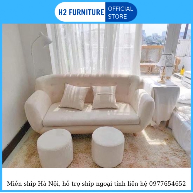 Ghế sofa nỉ H2 Furniture  bền đẹp khung gỗ chắc chắn chịu lực lớn sofa phòng khách, phòng ngủ