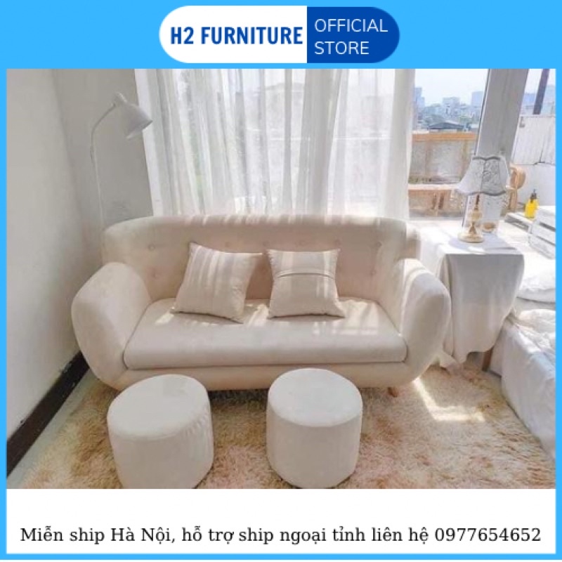 [FREESHIP HÀ NỘI] Ghế sofa nỉ H2 Furniture  bền đẹp khung gỗ chắc chắn chịu lực lớn sofa phòng khách, phòng ngủ