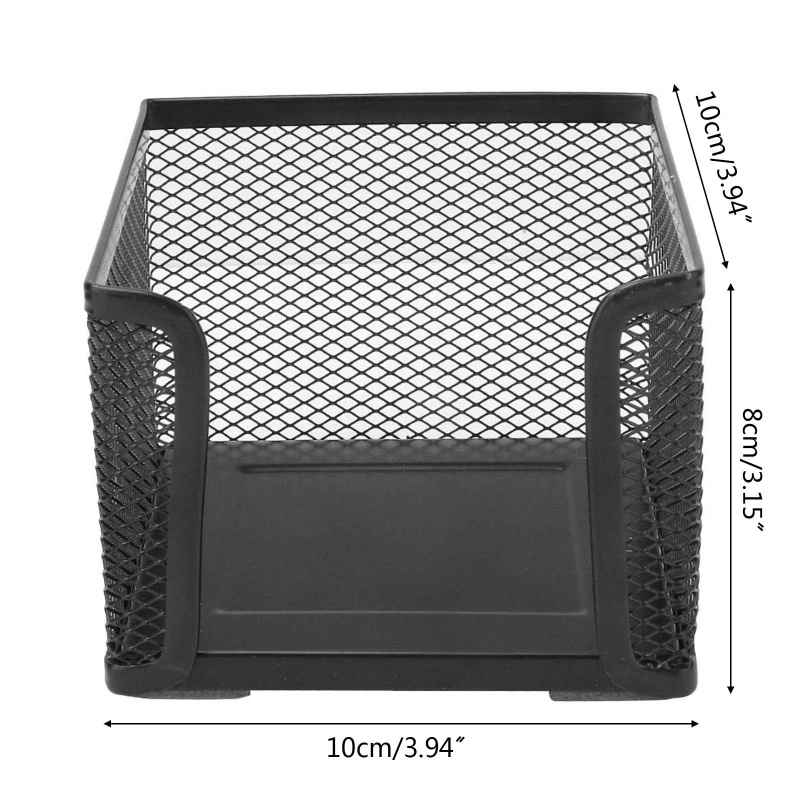 Hộp Đựng Giấy Note Mini Màu Đen Dạng Lưới Dành Cho Văn Phòng/ Trường Học
