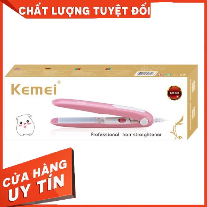 Máy Ép, Duỗi tóc mini 2 in 1 Kemei 331