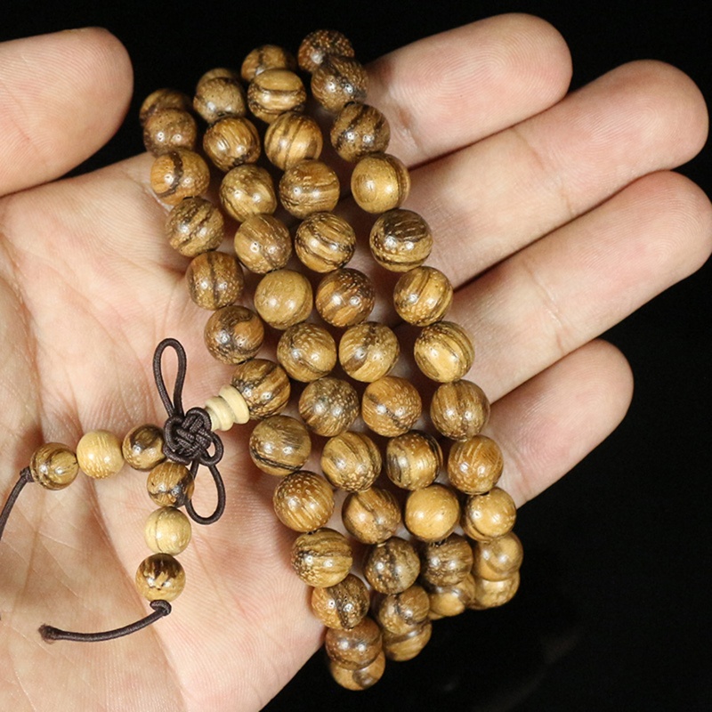 Vòng Tay Chuỗi Hạt Phật Giáo 108 Hạt Gỗ Co Giãn