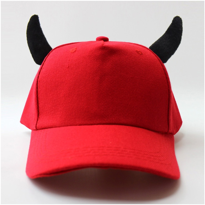 Han Mũ Lưỡi Trai Cotton Màu Trơn Chống Nắng Ngoài Trời Hóa Trang Quỷ Ox Cho Dịp Halloween
