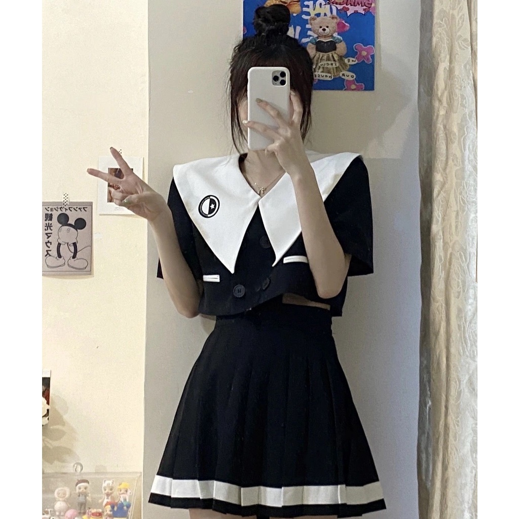 Set Áo Sơ Mi Và Chân Váy Phong Cách Hàn Quốc Dành Cho Nữ