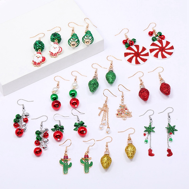 Ygt Khuyên Tai Thả Chuông / Găng Tay / Cây Thông / Ông Già Noel / Bông Tuyết Làm Quà Tặng Giáng Sinh Năm Mới Cho Nữ