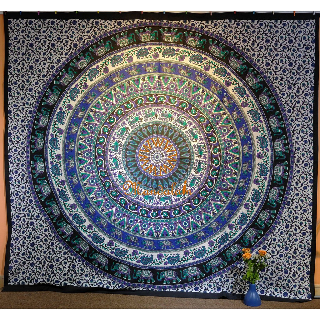  Khăn Mandala Ấn Độ trang trí treo tường 100% cotton 2m1 x 2m4
