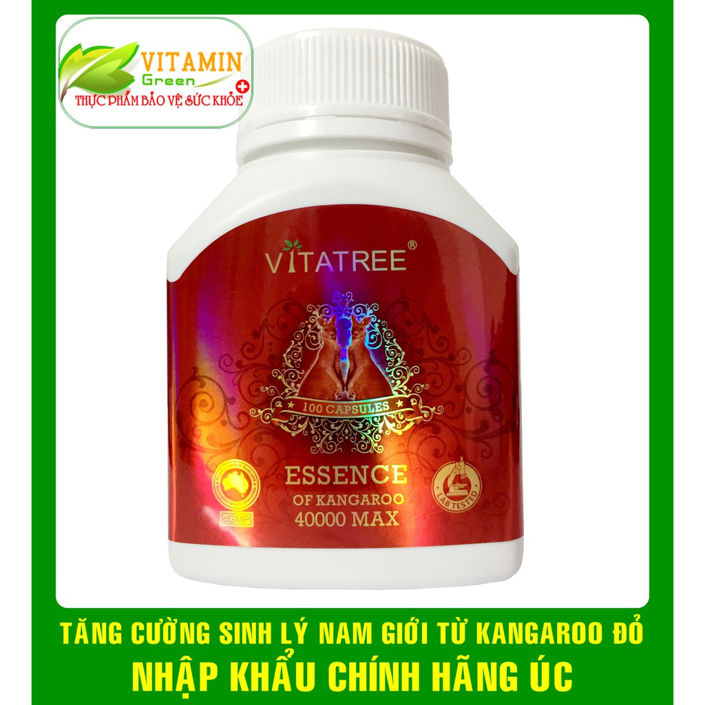 VITATREE ESSENCE OF KANGAROO 40000 TĂNG CƯỜNG SINH LÝ NAM GIỚI (100 viên) | NHẬP KHẨU CHÍNH HÃNG ÚC