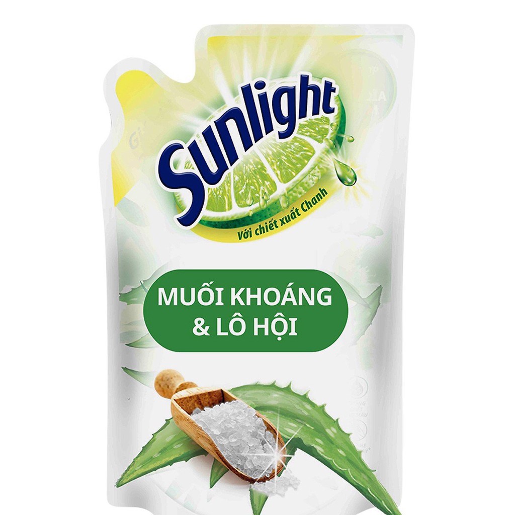 Túi nước rửa chén Sunlight thiên nhiên muối khoáng và lô hội 750g