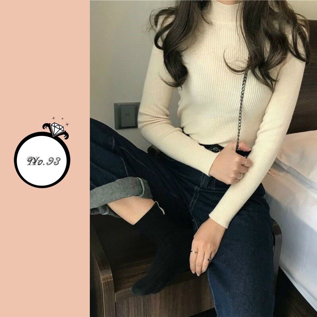 FreeshipÁo len tăm Áo len cổ cao hàng Quảng Châu ☘Chất mềm đẹp mịn co dãn cực tôn dáng☘ áo giữ nhiệt nữ No.93 Store