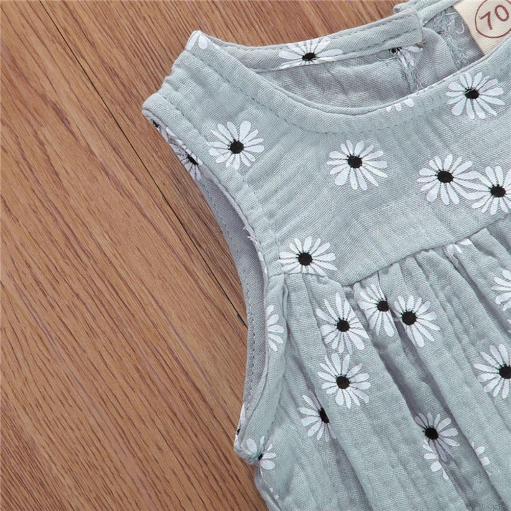 Summer Baby Girl Sleeveless Triangle Rompers Printed Folral Infat Jumpsuit Toddler Bodysuit 0-24M
