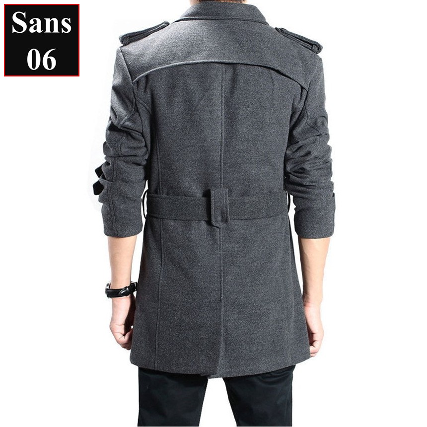 Áo khoác dạ nam dáng ngắn Sans06 kèm đai mangto hàn quốc vừa blazer manto