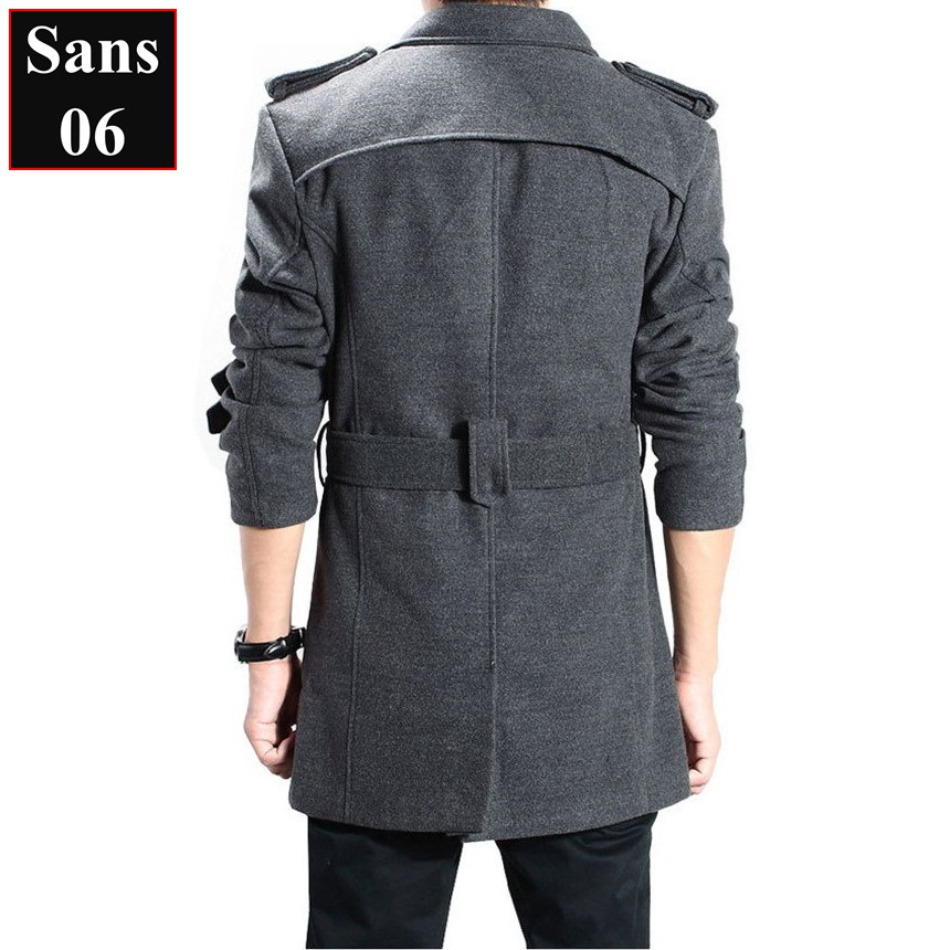 Áo khoác dạ nam dáng ngắn Sans06 mangto hàn quốc vừa blazer kèm đai