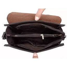 Túi đeo chéo nam da bò cao cấp, túi đựng ipad, hồ sơ tài liệu BAODIDAISHU  KT 26x23x7 - 32x25x8cm