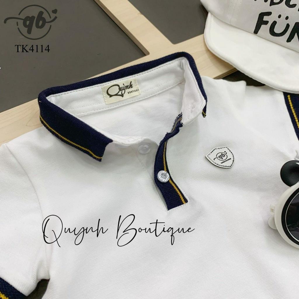Body Polo Trắng Viền Cổ Pogo QB Quần Áo Trẻ Em Quỳnh Boutique