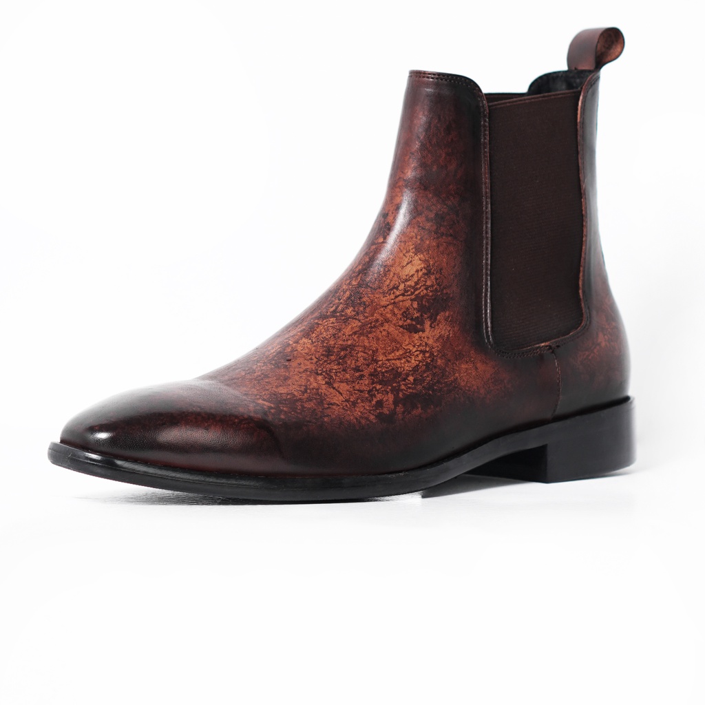 Giày Chelsea Boot da nam Lava cao cổ, giay nam công sở da thật nhập khẩu Vintage TONKIN