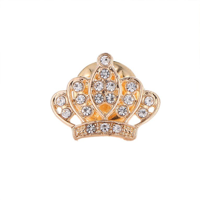 #cz Full Diamond Crown Full Brooch Brooch Couple Mini Boutonniere Button Collar