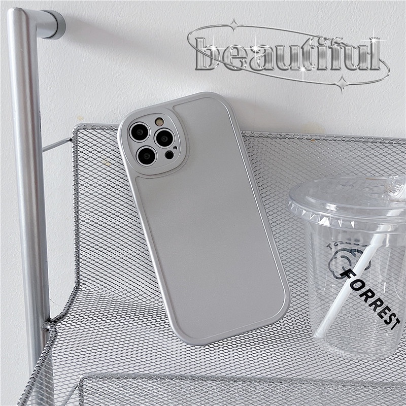 Ốp Điện Thoại TPU Dẻo Màu Bạc Thời Trang Chống Bụi Bẩn / Rơi Cho IPhone 13 12 11 Pro Max X XS XR 8 7 6 Plus