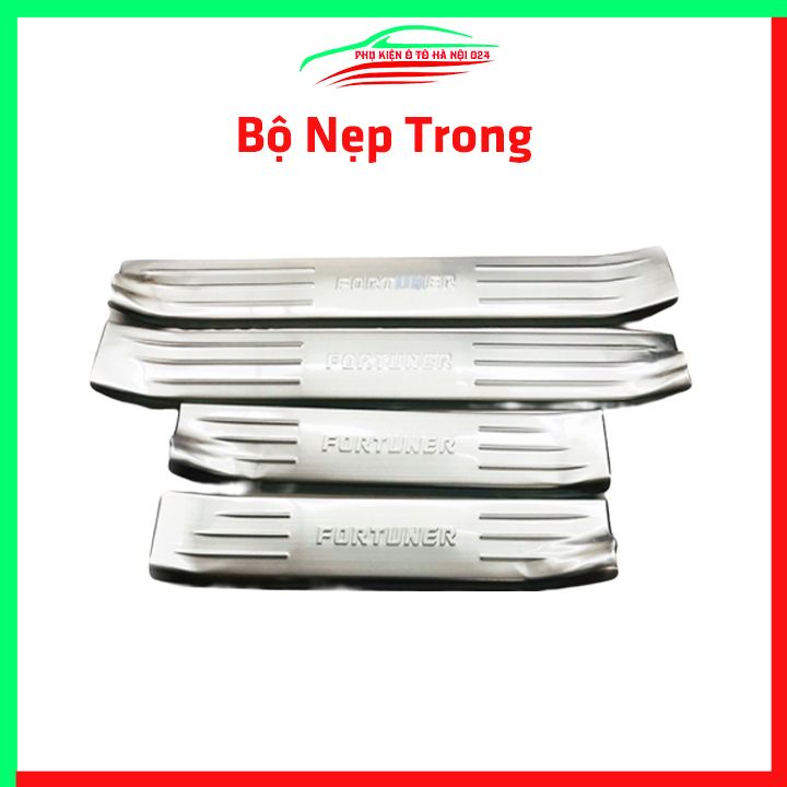 [Fortuner 2017-2020] Bộ Nẹp Bước Chân Trong Ngoài Bằng Inox Cho Ô Tô - Toyota Fortuner 2017-2020