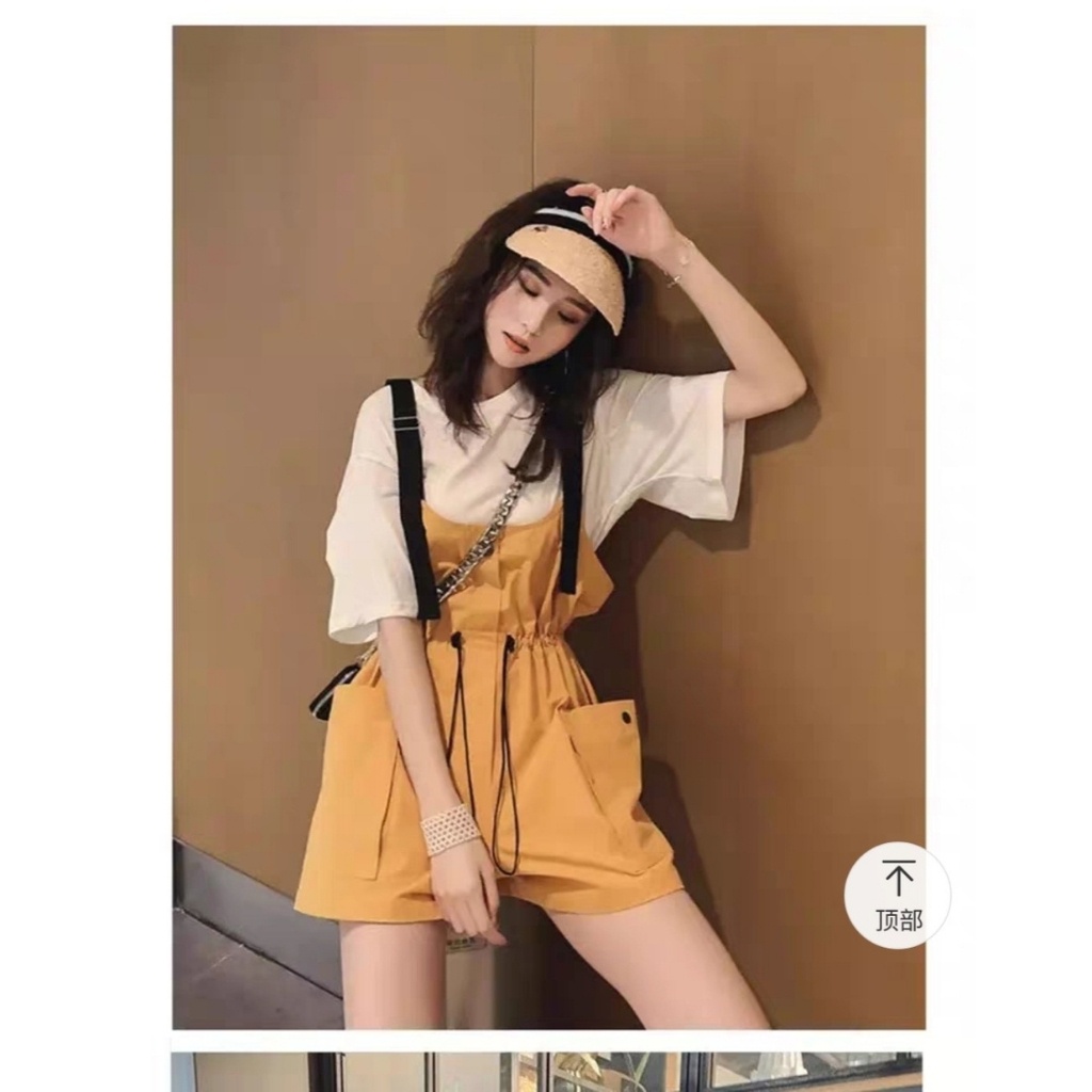 Yếm Quần Kaki Nữ Có Dây Thắt Eo