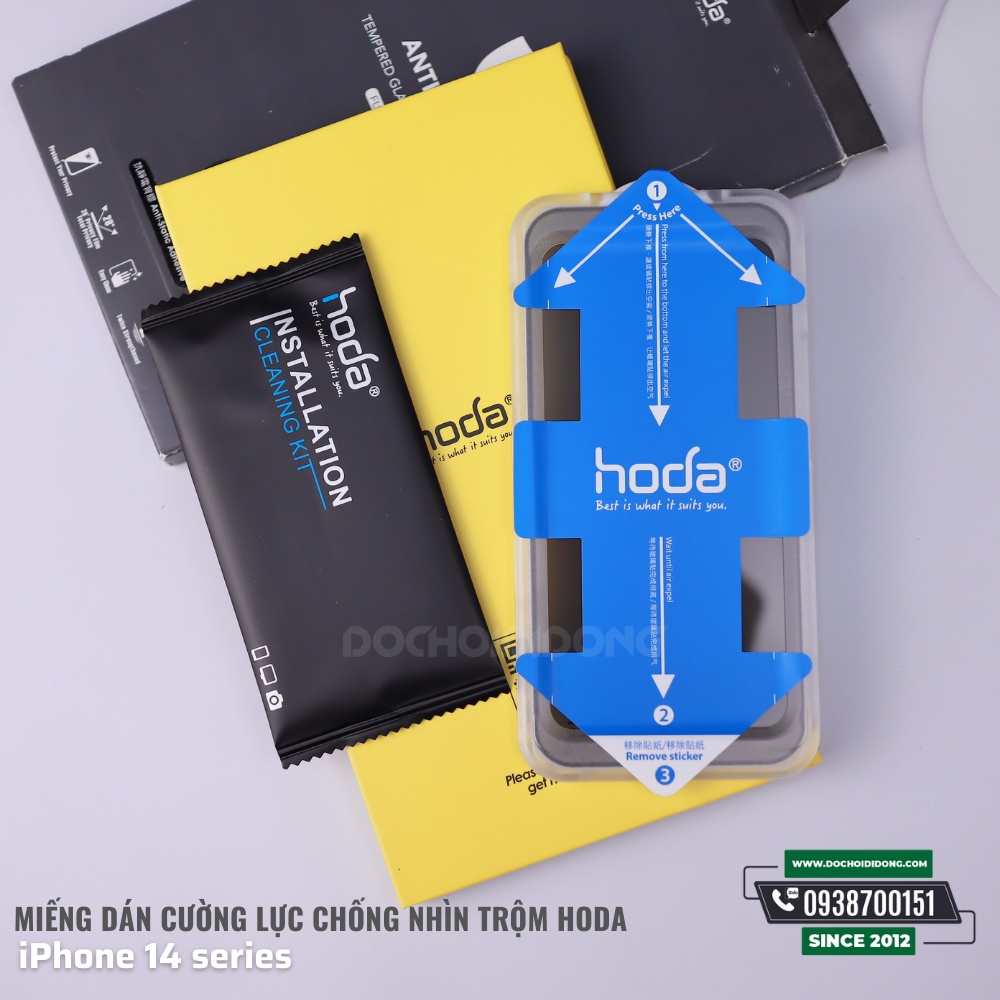 Miếng dán cường lực chống nhìn trộm Hoda cho iPhone 13 - 13 Pro - 13 Pro Max - 14 - 14 Plus - 14 Pro - 14 Pro Max