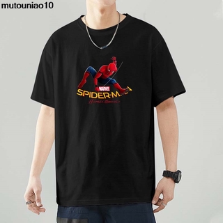 Áo thun tay ngắn cổ tròn in hình người nhện marvel 3 màu đen trắng & xám mwzzx030 size xs-8xl