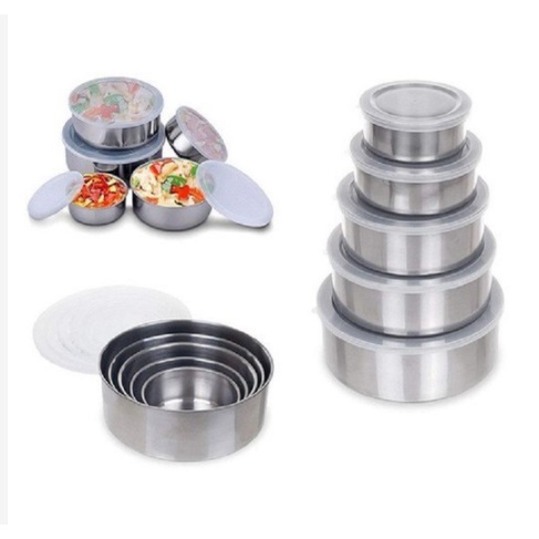 Bộ 5 thố INOX đựng thực phẩm, bộ có nắp đậy, hộp đựng thực phẩm
