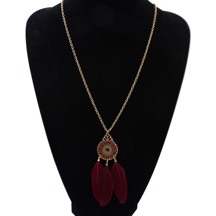 Vòng đeo cổ lông vũ thả dài độc đáo Vintage đi biển - vòng cổ VC13