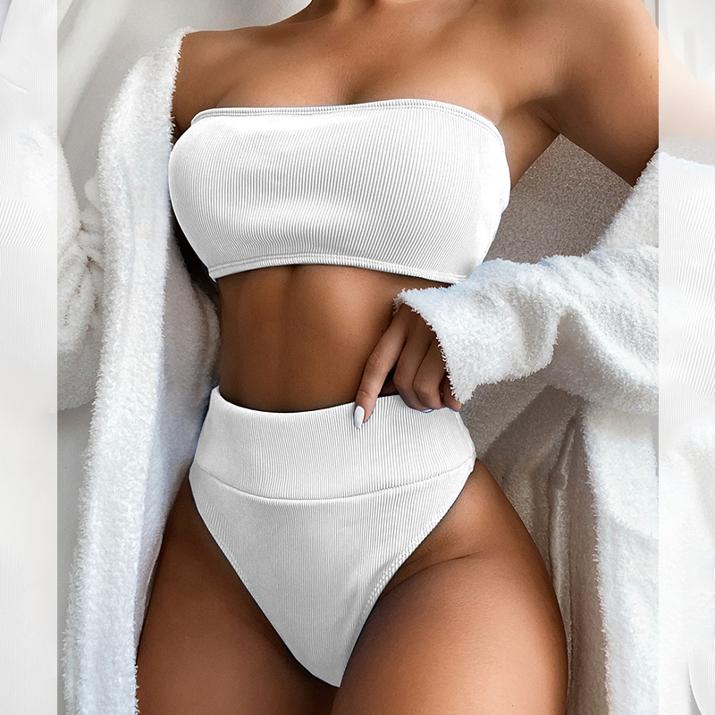 Bộ đồ bơi 2 mảnh màu trơn đường cắt quyến rũ thời trang cho nữ | BigBuy360 - bigbuy360.vn