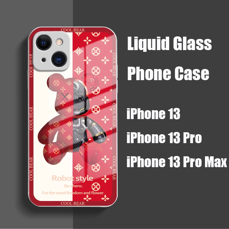 Ốp Điện Thoại Dạng Lỏng Mặt Kính In Hình Gấu Hoạt Hình Sang Trọng Có Dây Đeo Cho iPhone 11 Pro Max 11 Pro 11 XSMAX XR XS 8 7 Plus SE2020