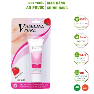 Vaseline Dưỡng Môi Hương Dâu Tuýp ⚡ CAM KẾT CHẤT LƯỢNG ⚡ Phòng ngừa nứt, nẻ, khô môi, làm dịu vết bỏng tuýp 10g